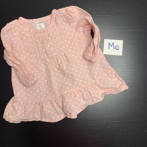 ⭐️2/$8.00⭐️ Carter's 6m Pink Polka Dot Blouse